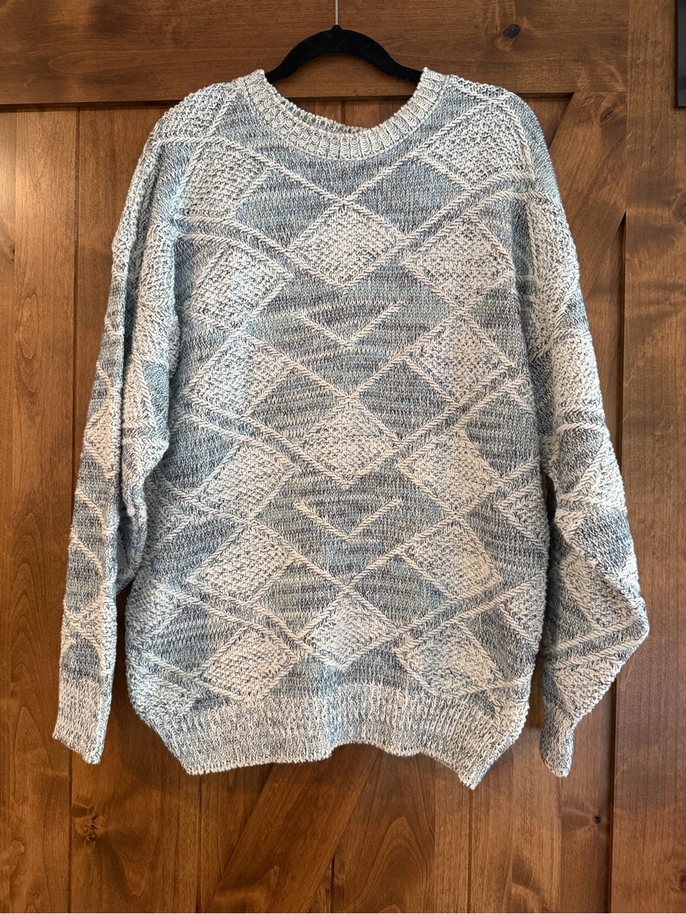 Vintage Protégé Knit Diamond Pattern Oversized Sweater (Size Large) 
–